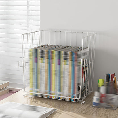 Modern Geometric Bookcase Metal Closed Back Bookcase for Home Office 12.4"L x 9.4"W x 12.4"H White Clearhalo 'Bookcases' 'furn' 'furn_bookcases' 'Furniture' 'furniture_bookcases' 'kitchen' 'kitchen_bookcases' 'Living Room Furniture' 'Office Furniture' 4708542