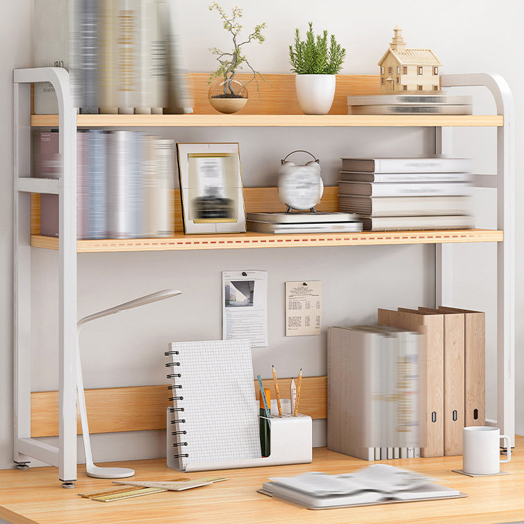 Double Shelving Bookshelf Contemporary Style Open Back Bookcase for Study Room Clearhalo 'Bookcases' 'furn' 'furn_bookcases' 'Furniture' 'furniture_bookcases' 'kitchen' 'kitchen_bookcases' 'Living Room Furniture' 'Office Furniture' 4708558