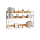 Double Shelving Bookshelf Contemporary Style Open Back Bookcase for Study Room 53.1"L x 7.9"W x 33.1"H Light Brown Clearhalo 'Bookcases' 'furn' 'furn_bookcases' 'Furniture' 'furniture_bookcases' 'kitchen' 'kitchen_bookcases' 'Living Room Furniture' 'Office Furniture' 4708559