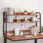 Double Shelving Bookshelf Contemporary Style Open Back Bookcase for Study Room 53.1"L x 7.9"W x 33.1"H Brown Clearhalo 'Bookcases' 'furn' 'furn_bookcases' 'Furniture' 'furniture_bookcases' 'kitchen' 'kitchen_bookcases' 'Living Room Furniture' 'Office Furniture' 4708569