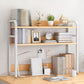 Double Shelving Bookshelf Contemporary Style Open Back Bookcase for Study Room 37.4"L x 7.9"W x 33.1"H Natural Clearhalo 'Bookcases' 'furn' 'furn_bookcases' 'Furniture' 'furniture_bookcases' 'kitchen' 'kitchen_bookcases' 'Living Room Furniture' 'Office Furniture' 4708574