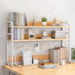Double Shelving Bookshelf Contemporary Style Open Back Bookcase for Study Room 45.3"L x 7.9"W x 33.1"H Natural Clearhalo 'Bookcases' 'furn' 'furn_bookcases' 'Furniture' 'furniture_bookcases' 'kitchen' 'kitchen_bookcases' 'Living Room Furniture' 'Office Furniture' 4708576
