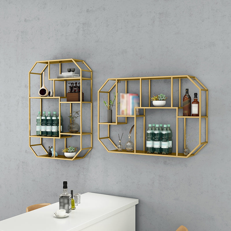 Iron Contemporary Wall Unit Bookshelf 4/5/6-Shelf Closed Back Bookshelf Clearhalo 'Bookcases' 'furn' 'furn_bookcases' 'Furniture' 'furniture_bookcases' 'kitchen' 'kitchen_bookcases' 'Living Room Furniture' 'Office Furniture' 4708586