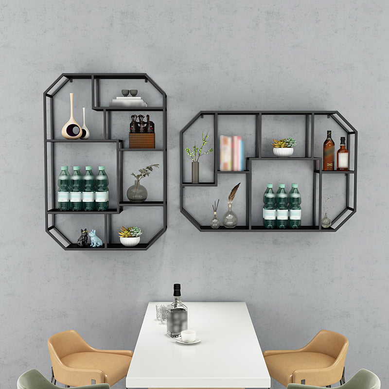 Iron Contemporary Wall Unit Bookshelf 4/5/6-Shelf Closed Back Bookshelf Clearhalo 'Bookcases' 'furn' 'furn_bookcases' 'Furniture' 'furniture_bookcases' 'kitchen' 'kitchen_bookcases' 'Living Room Furniture' 'Office Furniture' 4708588