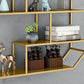 Iron Contemporary Wall Unit Bookshelf 4/5/6-Shelf Closed Back Bookshelf Clearhalo 'Bookcases' 'furn' 'furn_bookcases' 'Furniture' 'furniture_bookcases' 'kitchen' 'kitchen_bookcases' 'Living Room Furniture' 'Office Furniture' 4708595