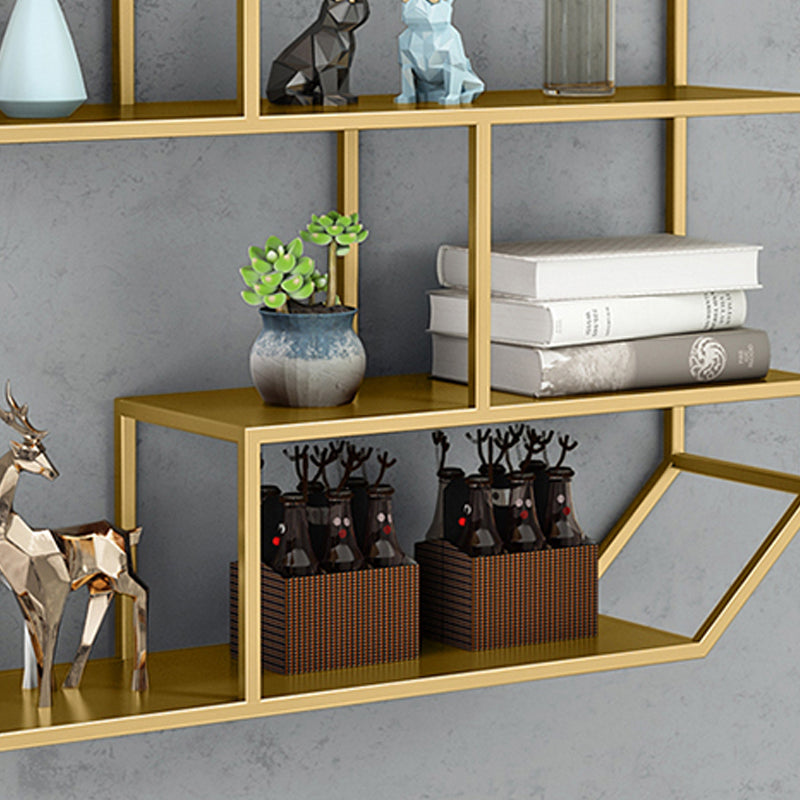 Iron Contemporary Wall Unit Bookshelf 4/5/6-Shelf Closed Back Bookshelf Clearhalo 'Bookcases' 'furn' 'furn_bookcases' 'Furniture' 'furniture_bookcases' 'kitchen' 'kitchen_bookcases' 'Living Room Furniture' 'Office Furniture' 4708595