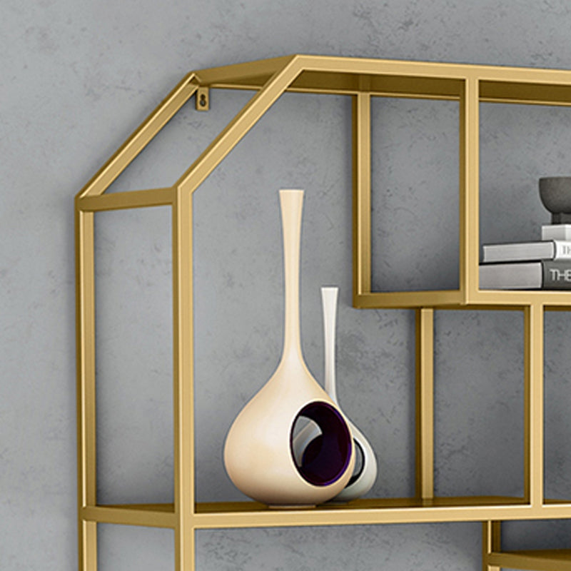 Iron Contemporary Wall Unit Bookshelf 4/5/6-Shelf Closed Back Bookshelf Clearhalo 'Bookcases' 'furn' 'furn_bookcases' 'Furniture' 'furniture_bookcases' 'kitchen' 'kitchen_bookcases' 'Living Room Furniture' 'Office Furniture' 4708597