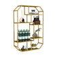 Iron Contemporary Wall Unit Bookshelf 4/5/6-Shelf Closed Back Bookshelf 25.6"L x 7.1"W x 39.4"H Gold Clearhalo 'Bookcases' 'furn' 'furn_bookcases' 'Furniture' 'furniture_bookcases' 'kitchen' 'kitchen_bookcases' 'Living Room Furniture' 'Office Furniture' 4708598