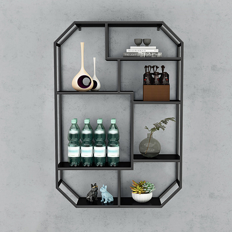 Iron Contemporary Wall Unit Bookshelf 4/5/6-Shelf Closed Back Bookshelf Clearhalo 'Bookcases' 'furn' 'furn_bookcases' 'Furniture' 'furniture_bookcases' 'kitchen' 'kitchen_bookcases' 'Living Room Furniture' 'Office Furniture' 4708603