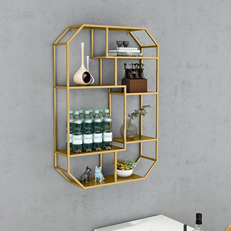 Iron Contemporary Wall Unit Bookshelf 4/5/6-Shelf Closed Back Bookshelf Clearhalo 'Bookcases' 'furn' 'furn_bookcases' 'Furniture' 'furniture_bookcases' 'kitchen' 'kitchen_bookcases' 'Living Room Furniture' 'Office Furniture' 4708604