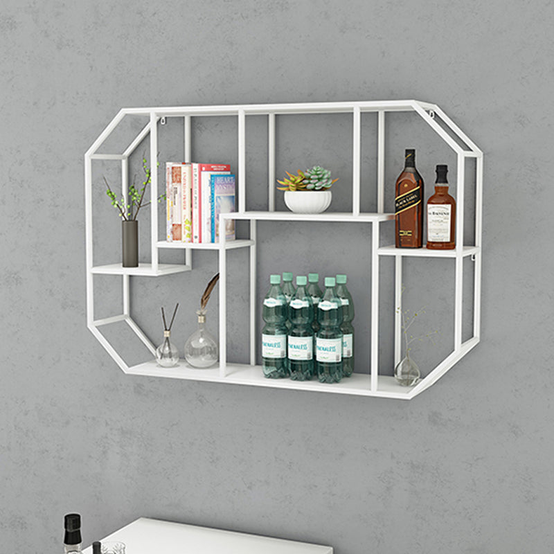Iron Contemporary Wall Unit Bookshelf 4/5/6-Shelf Closed Back Bookshelf Clearhalo 'Bookcases' 'furn' 'furn_bookcases' 'Furniture' 'furniture_bookcases' 'kitchen' 'kitchen_bookcases' 'Living Room Furniture' 'Office Furniture' 4708605