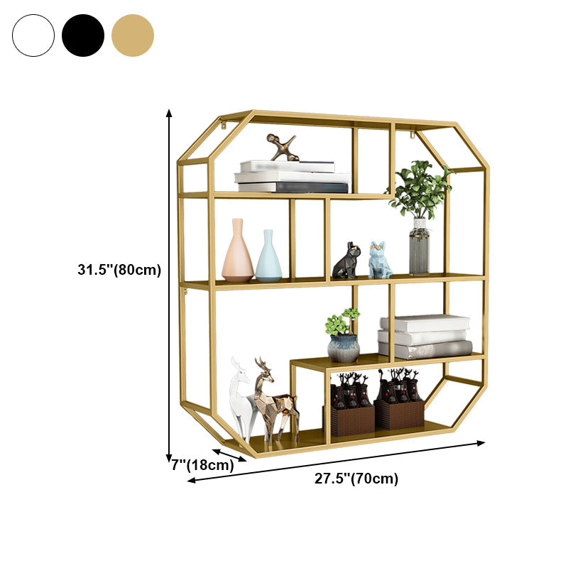 Iron Contemporary Wall Unit Bookshelf 4/5/6-Shelf Closed Back Bookshelf Clearhalo 'Bookcases' 'furn' 'furn_bookcases' 'Furniture' 'furniture_bookcases' 'kitchen' 'kitchen_bookcases' 'Living Room Furniture' 'Office Furniture' 4708608