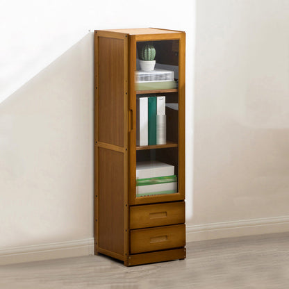 Modern Standard Bookcase Closed Back Bookcase with Drawer Storage 11.8"L x 11.8"W x 40.9"H Clearhalo 'Bookcases' 'furn' 'furn_bookcases' 'Furniture' 'furniture_bookcases' 'kitchen' 'kitchen_bookcases' 'Living Room Furniture' 'Office Furniture' 4708612