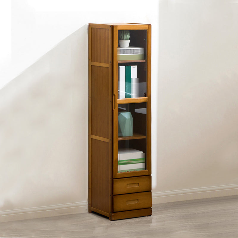 Modern Standard Bookcase Closed Back Bookcase with Drawer Storage 11.8"L x 11.8"W x 50"H Clearhalo 'Bookcases' 'furn' 'furn_bookcases' 'Furniture' 'furniture_bookcases' 'kitchen' 'kitchen_bookcases' 'Living Room Furniture' 'Office Furniture' 4708613