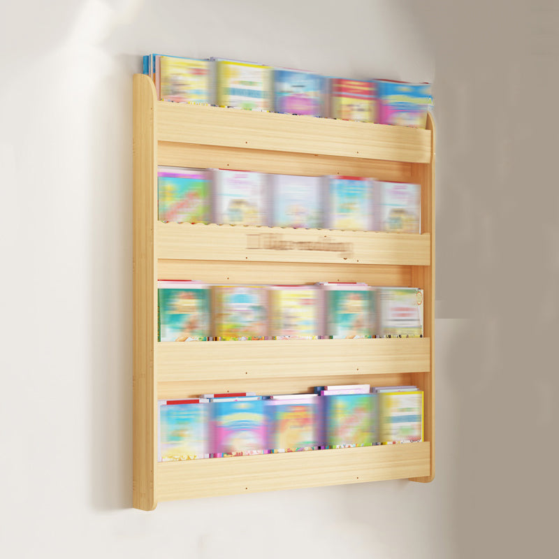 Modern Style Wooden Bookshelf Wall Mounted Shelf Bookcase for Study Room 39.4"L x 4.3"W x 46.5"H Clearhalo 'Bookcases' 'furn' 'furn_bookcases' 'Furniture' 'furniture_bookcases' 'kitchen' 'kitchen_bookcases' 'Living Room Furniture' 'Office Furniture' 4708653