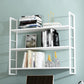 Industrial Wall Mounted Bookshelf Black and White Iron Shelf for Home 31.5"L x 9.4"W x 37.8"H White Clearhalo 'Bookcases' 'furn' 'furn_bookcases' 'Furniture' 'furniture_bookcases' 'kitchen' 'kitchen_bookcases' 'Living Room Furniture' 'Office Furniture' 4708671