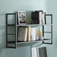 Industrial Wall Mounted Bookshelf Black and White Iron Shelf for Home 39.4"L x 9.4"W x 26"H Black Clearhalo 'Bookcases' 'furn' 'furn_bookcases' 'Furniture' 'furniture_bookcases' 'kitchen' 'kitchen_bookcases' 'Living Room Furniture' 'Office Furniture' 4708683