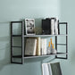 Industrial Wall Mounted Bookshelf Black and White Iron Shelf for Home 31.5"L x 9.4"W x 26"H Black Clearhalo 'Bookcases' 'furn' 'furn_bookcases' 'Furniture' 'furniture_bookcases' 'kitchen' 'kitchen_bookcases' 'Living Room Furniture' 'Office Furniture' 4708685