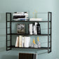 Industrial Wall Mounted Bookshelf Black and White Iron Shelf for Home 39.4"L x 9.4"W x 37.8"H Black Clearhalo 'Bookcases' 'furn' 'furn_bookcases' 'Furniture' 'furniture_bookcases' 'kitchen' 'kitchen_bookcases' 'Living Room Furniture' 'Office Furniture' 4708689