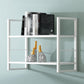 Industrial Wall Mounted Bookshelf Black and White Iron Shelf for Home 39.4"L x 9.4"W x 26"H White Clearhalo 'Bookcases' 'furn' 'furn_bookcases' 'Furniture' 'furniture_bookcases' 'kitchen' 'kitchen_bookcases' 'Living Room Furniture' 'Office Furniture' 4708696