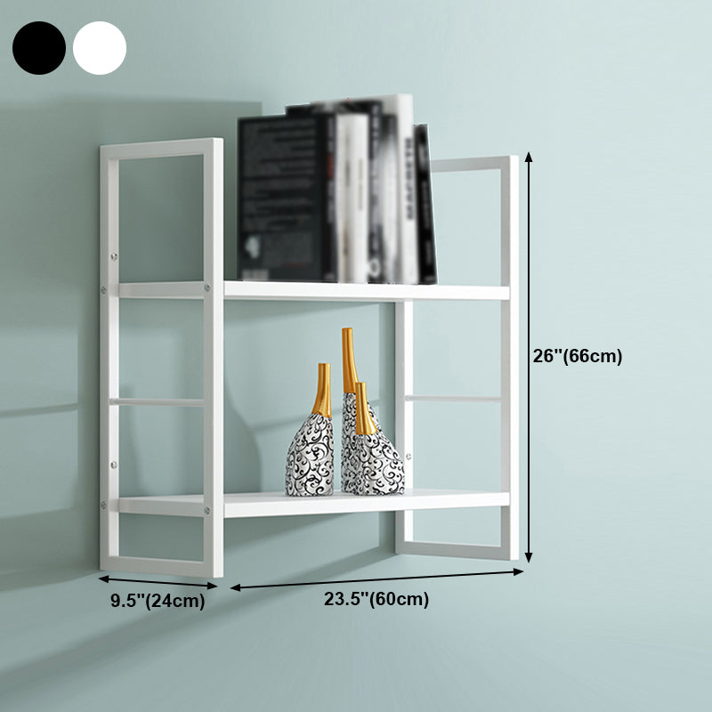 Industrial Wall Mounted Bookshelf Black and White Iron Shelf for Home Clearhalo 'Bookcases' 'furn' 'furn_bookcases' 'Furniture' 'furniture_bookcases' 'kitchen' 'kitchen_bookcases' 'Living Room Furniture' 'Office Furniture' 4708697