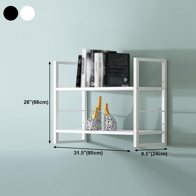 Industrial Wall Mounted Bookshelf Black and White Iron Shelf for Home Clearhalo 'Bookcases' 'furn' 'furn_bookcases' 'Furniture' 'furniture_bookcases' 'kitchen' 'kitchen_bookcases' 'Living Room Furniture' 'Office Furniture' 4708698