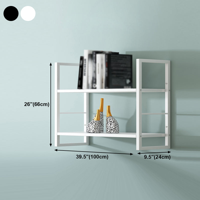 Industrial Wall Mounted Bookshelf Black and White Iron Shelf for Home Clearhalo 'Bookcases' 'furn' 'furn_bookcases' 'Furniture' 'furniture_bookcases' 'kitchen' 'kitchen_bookcases' 'Living Room Furniture' 'Office Furniture' 4708699