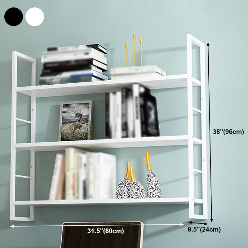 Industrial Wall Mounted Bookshelf Black and White Iron Shelf for Home Clearhalo 'Bookcases' 'furn' 'furn_bookcases' 'Furniture' 'furniture_bookcases' 'kitchen' 'kitchen_bookcases' 'Living Room Furniture' 'Office Furniture' 4708702