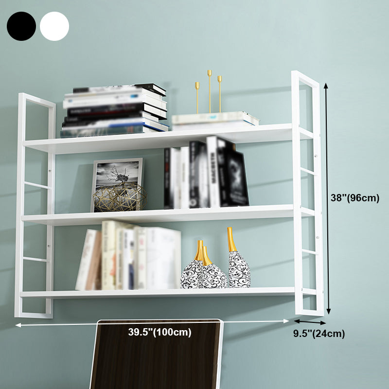 Industrial Wall Mounted Bookshelf Black and White Iron Shelf for Home Clearhalo 'Bookcases' 'furn' 'furn_bookcases' 'Furniture' 'furniture_bookcases' 'kitchen' 'kitchen_bookcases' 'Living Room Furniture' 'Office Furniture' 4708703