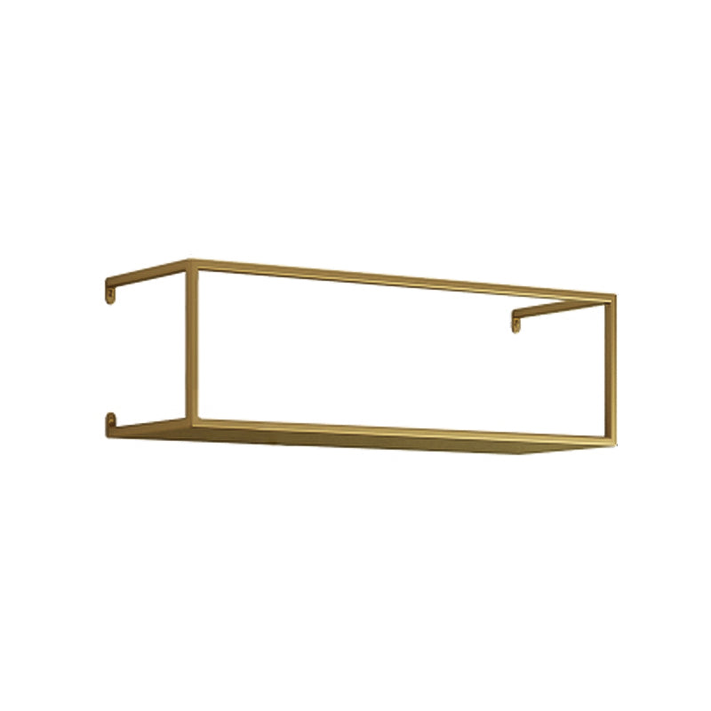 Gold/Black Wall Mounted Bookshelf Iron Modern Closed Back Shelf 19.7"L x 6.3"W x 5.9"H Gold 1 Piece Clearhalo 'Bookcases' 'furn' 'furn_bookcases' 'Furniture' 'furniture_bookcases' 'kitchen' 'kitchen_bookcases' 'Living Room Furniture' 'Office Furniture' 4708706
