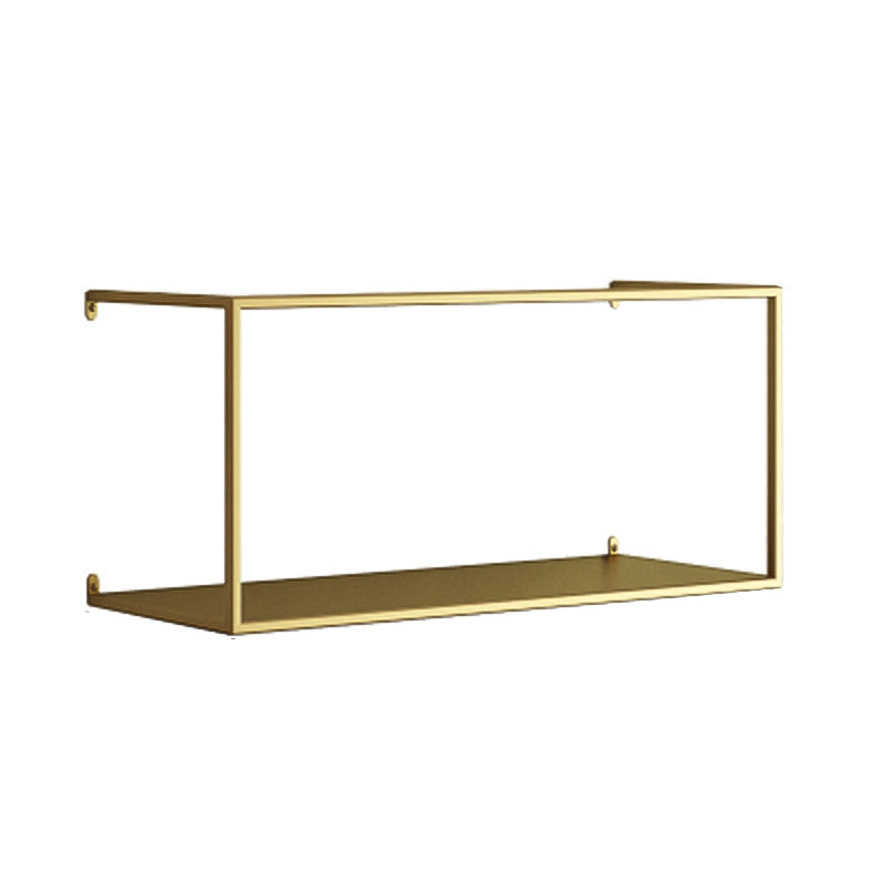 Gold/Black Wall Mounted Bookshelf Iron Modern Closed Back Shelf 21.7"L x 7.9"W x 9.8"H Gold 1 Piece Clearhalo 'Bookcases' 'furn' 'furn_bookcases' 'Furniture' 'furniture_bookcases' 'kitchen' 'kitchen_bookcases' 'Living Room Furniture' 'Office Furniture' 4708711