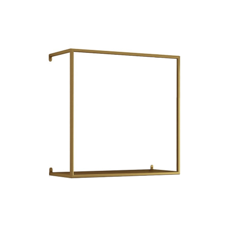 Gold/Black Wall Mounted Bookshelf Iron Modern Closed Back Shelf 15.7"L x 7.1"W x 15.7"H Gold 1 Piece Clearhalo 'Bookcases' 'furn' 'furn_bookcases' 'Furniture' 'furniture_bookcases' 'kitchen' 'kitchen_bookcases' 'Living Room Furniture' 'Office Furniture' 4708714