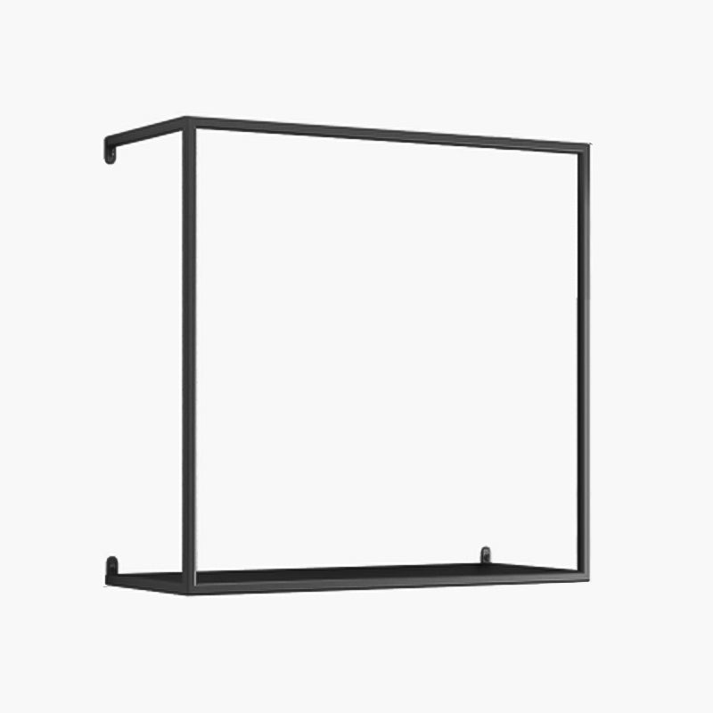 Gold/Black Wall Mounted Bookshelf Iron Modern Closed Back Shelf 15.7"L x 7.1"W x 15.7"H Black 1 Piece Clearhalo 'Bookcases' 'furn' 'furn_bookcases' 'Furniture' 'furniture_bookcases' 'kitchen' 'kitchen_bookcases' 'Living Room Furniture' 'Office Furniture' 4708715