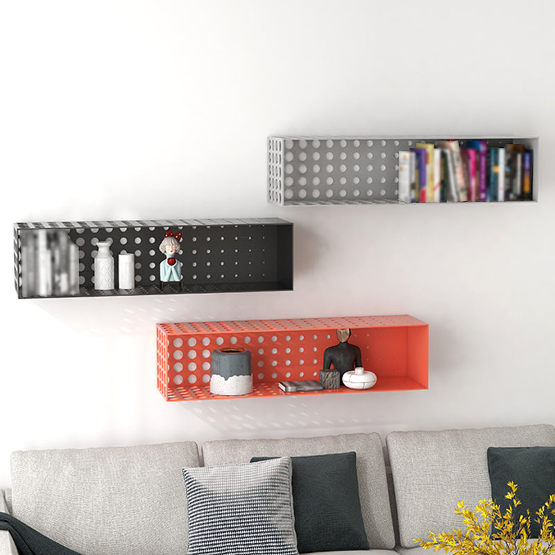 Contemporary Wall Unit Bookshelf Iron Horizontal Shelf,39.4"L x 9.8"W x 9.8"H Clearhalo 'Bookcases' 'furn' 'furn_bookcases' 'Furniture' 'furniture_bookcases' 'kitchen' 'kitchen_bookcases' 'Living Room Furniture' 'Office Furniture' 4708733