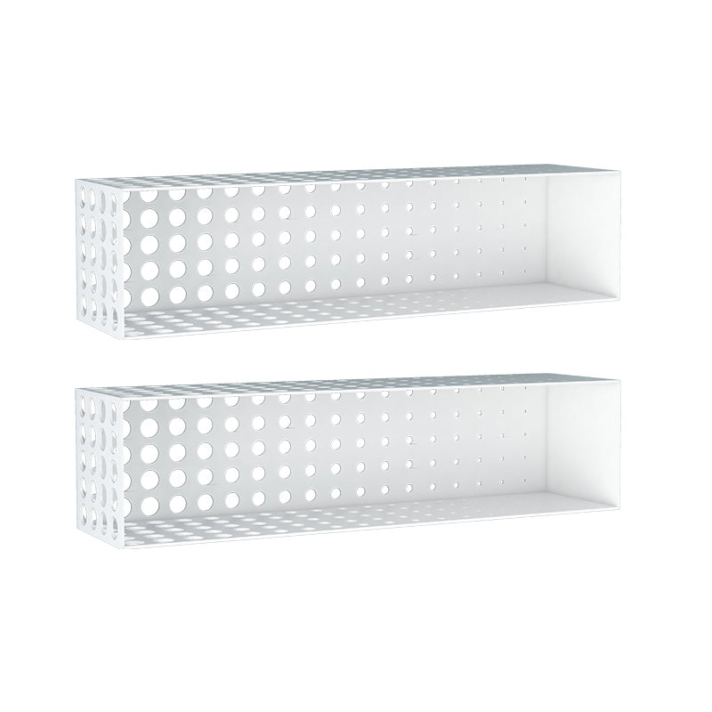 Contemporary Wall Unit Bookshelf Iron Horizontal Shelf,39.4"L x 9.8"W x 9.8"H White 2 Piece Set Clearhalo 'Bookcases' 'furn' 'furn_bookcases' 'Furniture' 'furniture_bookcases' 'kitchen' 'kitchen_bookcases' 'Living Room Furniture' 'Office Furniture' 4708754