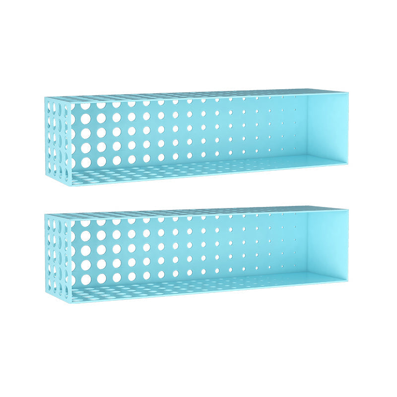Contemporary Wall Unit Bookshelf Iron Horizontal Shelf,39.4"L x 9.8"W x 9.8"H Sky Blue 2 Piece Set Clearhalo 'Bookcases' 'furn' 'furn_bookcases' 'Furniture' 'furniture_bookcases' 'kitchen' 'kitchen_bookcases' 'Living Room Furniture' 'Office Furniture' 4708757