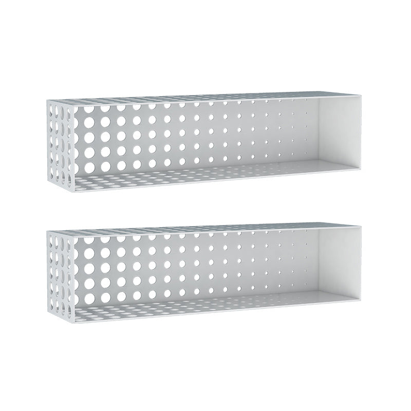Contemporary Wall Unit Bookshelf Iron Horizontal Shelf,39.4"L x 9.8"W x 9.8"H Light Gray 2 Piece Set Clearhalo 'Bookcases' 'furn' 'furn_bookcases' 'Furniture' 'furniture_bookcases' 'kitchen' 'kitchen_bookcases' 'Living Room Furniture' 'Office Furniture' 4708761