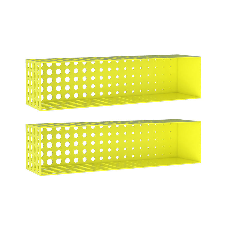 Contemporary Wall Unit Bookshelf Iron Horizontal Shelf,39.4"L x 9.8"W x 9.8"H Yellow 2 Piece Set Clearhalo 'Bookcases' 'furn' 'furn_bookcases' 'Furniture' 'furniture_bookcases' 'kitchen' 'kitchen_bookcases' 'Living Room Furniture' 'Office Furniture' 4708762