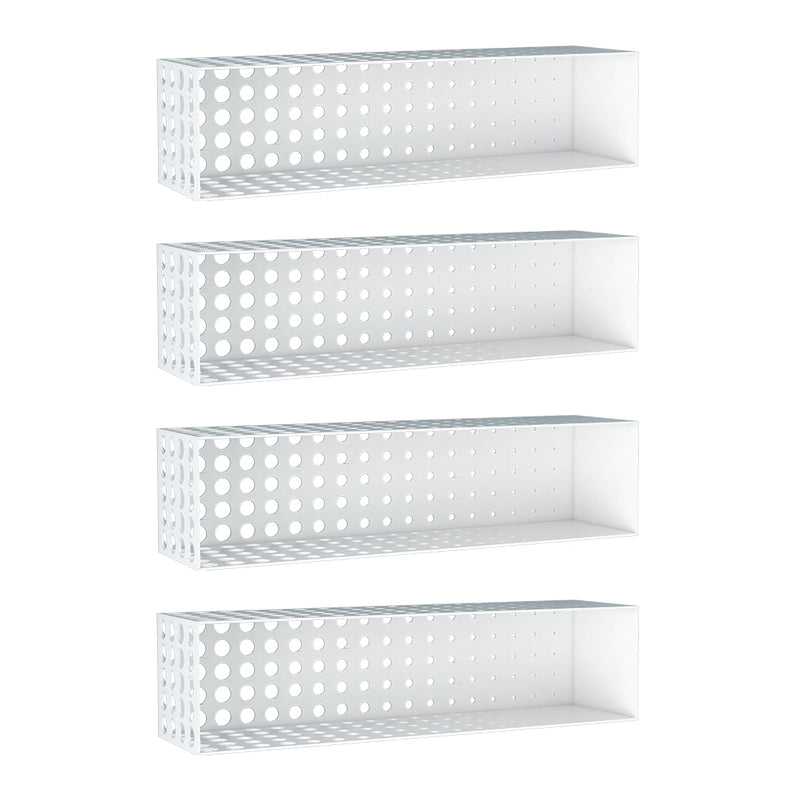 Contemporary Wall Unit Bookshelf Iron Horizontal Shelf,39.4"L x 9.8"W x 9.8"H White 4 Piece Set Clearhalo 'Bookcases' 'furn' 'furn_bookcases' 'Furniture' 'furniture_bookcases' 'kitchen' 'kitchen_bookcases' 'Living Room Furniture' 'Office Furniture' 4708766