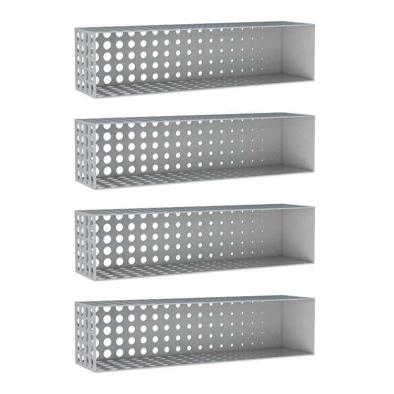 Contemporary Wall Unit Bookshelf Iron Horizontal Shelf,39.4"L x 9.8"W x 9.8"H Dark Gray 4 Piece Set Clearhalo 'Bookcases' 'furn' 'furn_bookcases' 'Furniture' 'furniture_bookcases' 'kitchen' 'kitchen_bookcases' 'Living Room Furniture' 'Office Furniture' 4708769