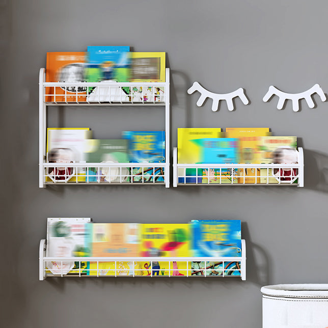 White Bookshelf Contemporary Style Wall Mounted Bookcase for Home Office Clearhalo 'Bookcases' 'furn' 'furn_bookcases' 'Furniture' 'furniture_bookcases' 'kitchen' 'kitchen_bookcases' 'Living Room Furniture' 'Office Furniture' 4708777