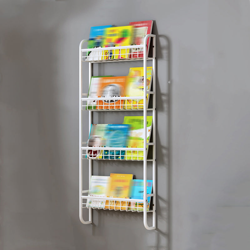 White Bookshelf Contemporary Style Wall Mounted Bookcase for Home Office 20.3"L x 4.6"W x 47.2"H Clearhalo 'Bookcases' 'furn' 'furn_bookcases' 'Furniture' 'furniture_bookcases' 'kitchen' 'kitchen_bookcases' 'Living Room Furniture' 'Office Furniture' 4708778