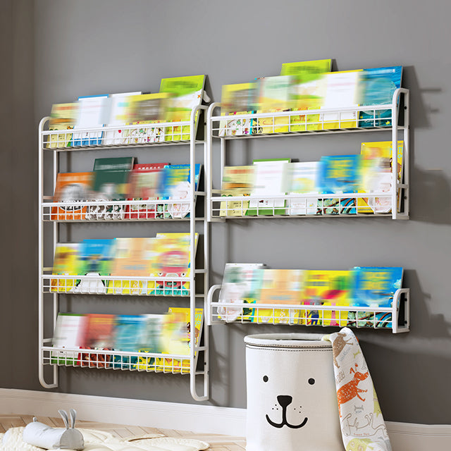 White Bookshelf Contemporary Style Wall Mounted Bookcase for Home Office Clearhalo 'Bookcases' 'furn' 'furn_bookcases' 'Furniture' 'furniture_bookcases' 'kitchen' 'kitchen_bookcases' 'Living Room Furniture' 'Office Furniture' 4708779