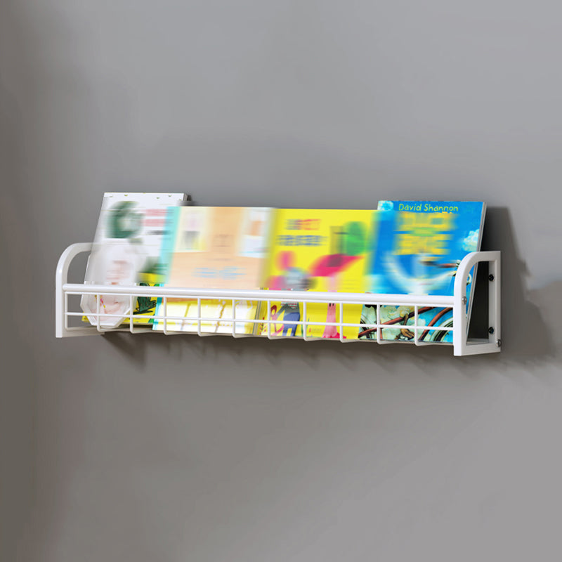 White Bookshelf Contemporary Style Wall Mounted Bookcase for Home Office 32.1"L x 4.6"W x 6.3"H Clearhalo 'Bookcases' 'furn' 'furn_bookcases' 'Furniture' 'furniture_bookcases' 'kitchen' 'kitchen_bookcases' 'Living Room Furniture' 'Office Furniture' 4708780