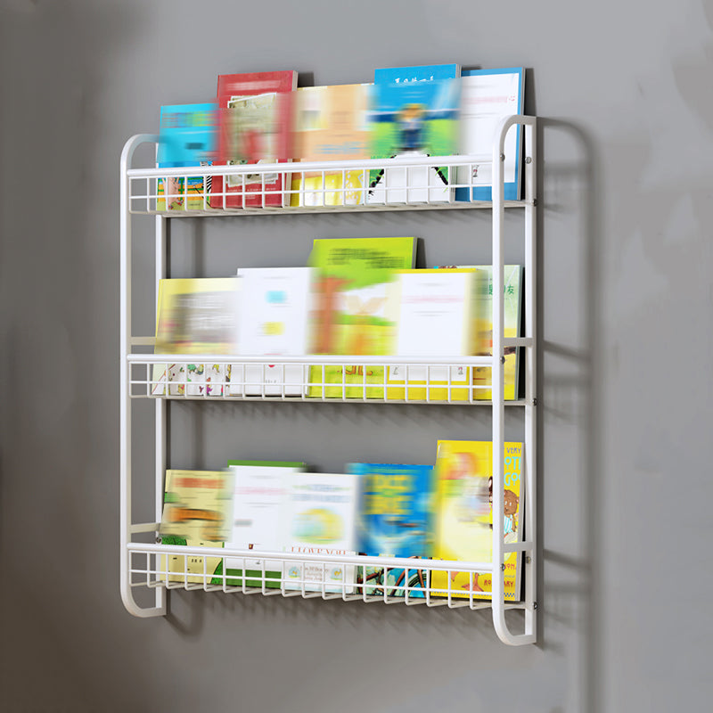 White Bookshelf Contemporary Style Wall Mounted Bookcase for Home Office 32.1"L x 4.6"W x 34.5"H Clearhalo 'Bookcases' 'furn' 'furn_bookcases' 'Furniture' 'furniture_bookcases' 'kitchen' 'kitchen_bookcases' 'Living Room Furniture' 'Office Furniture' 4708784