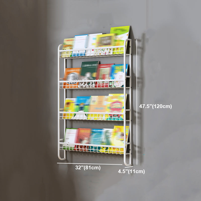 White Bookshelf Contemporary Style Wall Mounted Bookcase for Home Office Clearhalo 'Bookcases' 'furn' 'furn_bookcases' 'Furniture' 'furniture_bookcases' 'kitchen' 'kitchen_bookcases' 'Living Room Furniture' 'Office Furniture' 4708788