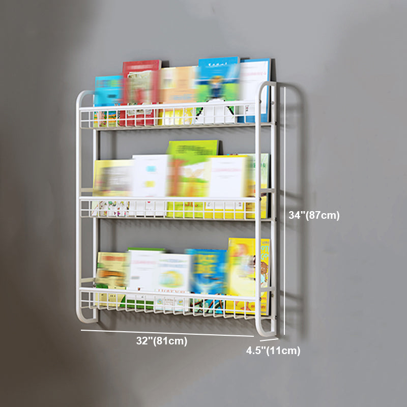 White Bookshelf Contemporary Style Wall Mounted Bookcase for Home Office Clearhalo 'Bookcases' 'furn' 'furn_bookcases' 'Furniture' 'furniture_bookcases' 'kitchen' 'kitchen_bookcases' 'Living Room Furniture' 'Office Furniture' 4708789