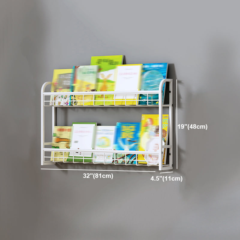 White Bookshelf Contemporary Style Wall Mounted Bookcase for Home Office Clearhalo 'Bookcases' 'furn' 'furn_bookcases' 'Furniture' 'furniture_bookcases' 'kitchen' 'kitchen_bookcases' 'Living Room Furniture' 'Office Furniture' 4708790