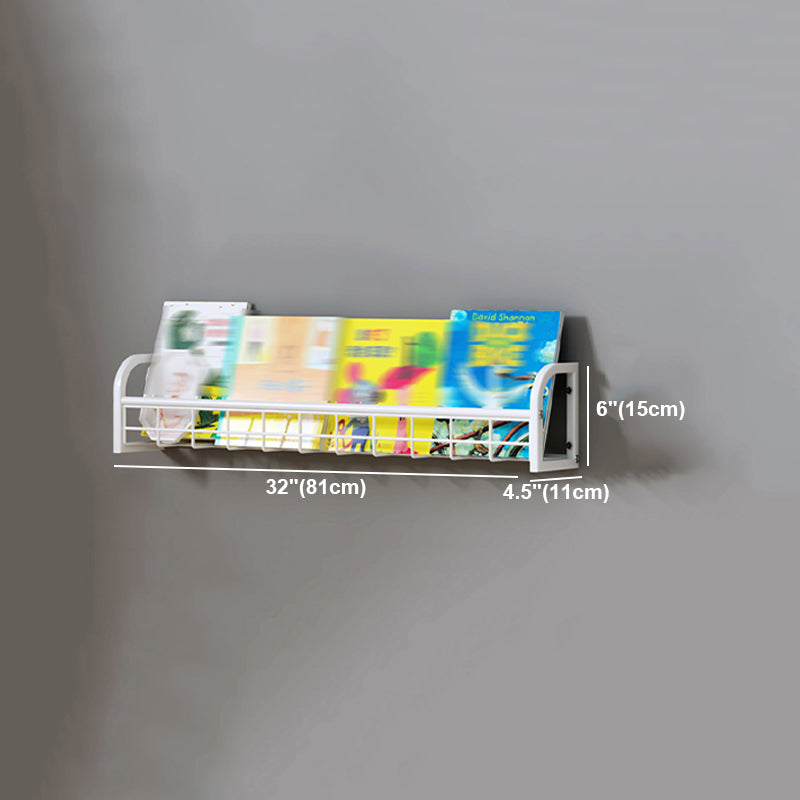 White Bookshelf Contemporary Style Wall Mounted Bookcase for Home Office Clearhalo 'Bookcases' 'furn' 'furn_bookcases' 'Furniture' 'furniture_bookcases' 'kitchen' 'kitchen_bookcases' 'Living Room Furniture' 'Office Furniture' 4708795