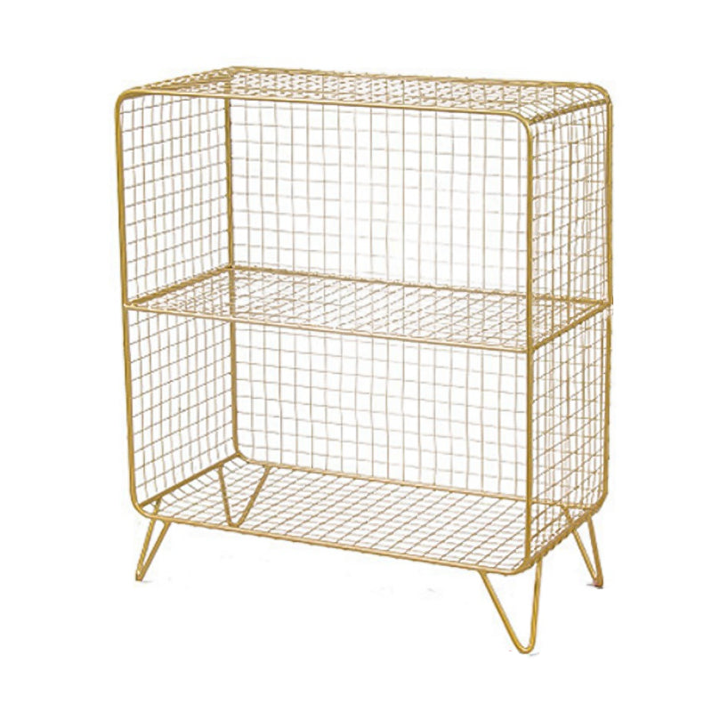 Metal Bookcase Shelf Industrial Closed Bookcase for Study Room 24"L x 12"W x 28"H Gold Clearhalo 'Bookcases' 'furn' 'furn_bookcases' 'Furniture' 'furniture_bookcases' 'kitchen' 'kitchen_bookcases' 'Living Room Furniture' 'Office Furniture' 4708797